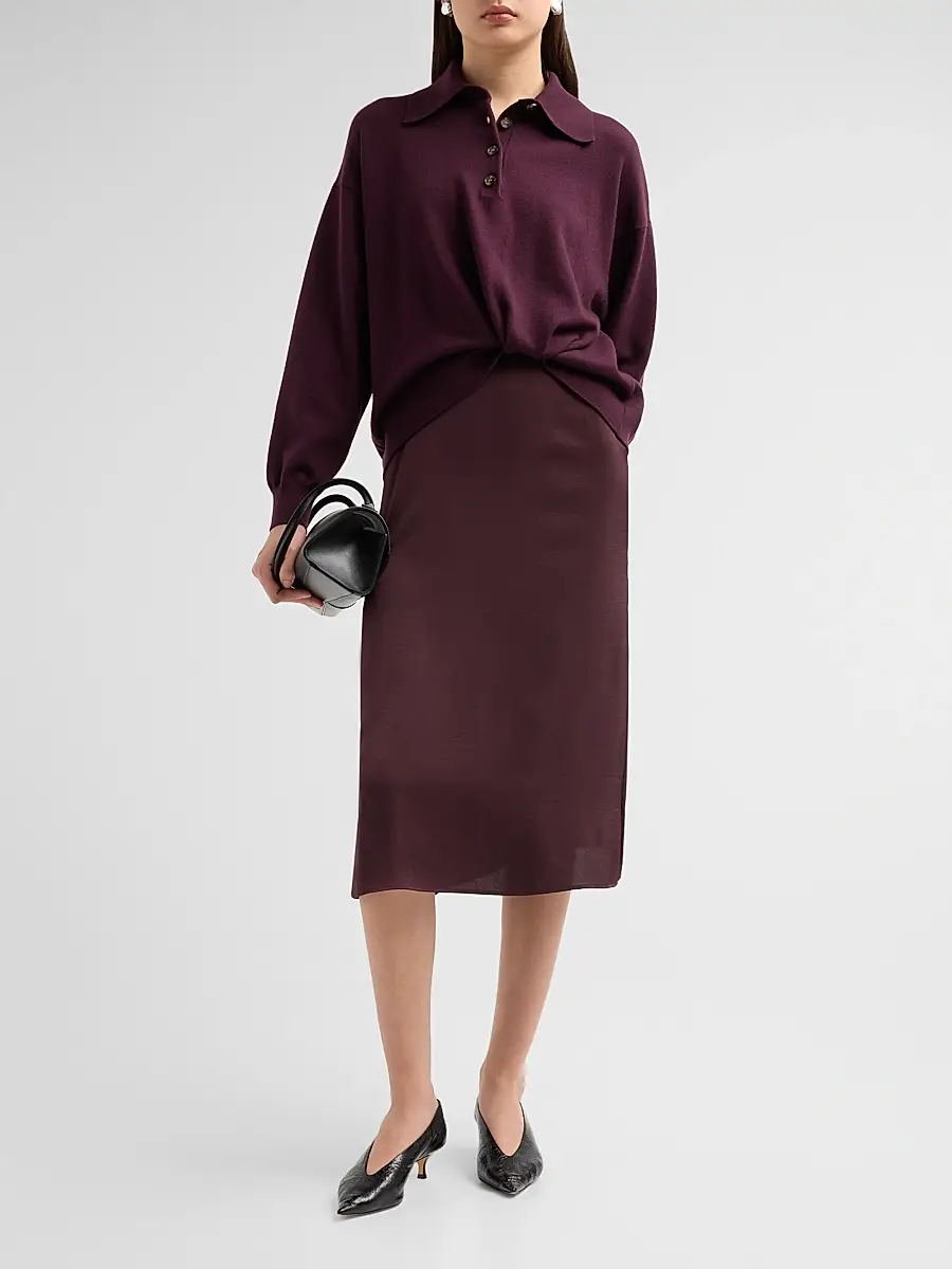 3.1 Phillip Lim Women's Mixed-Media Wool-Blend Midi Dress | Thumbnail 2 3.1 Phillip Lim Women's Mixed-Media Wool-Blend Midi Dress | Thumbnail 2