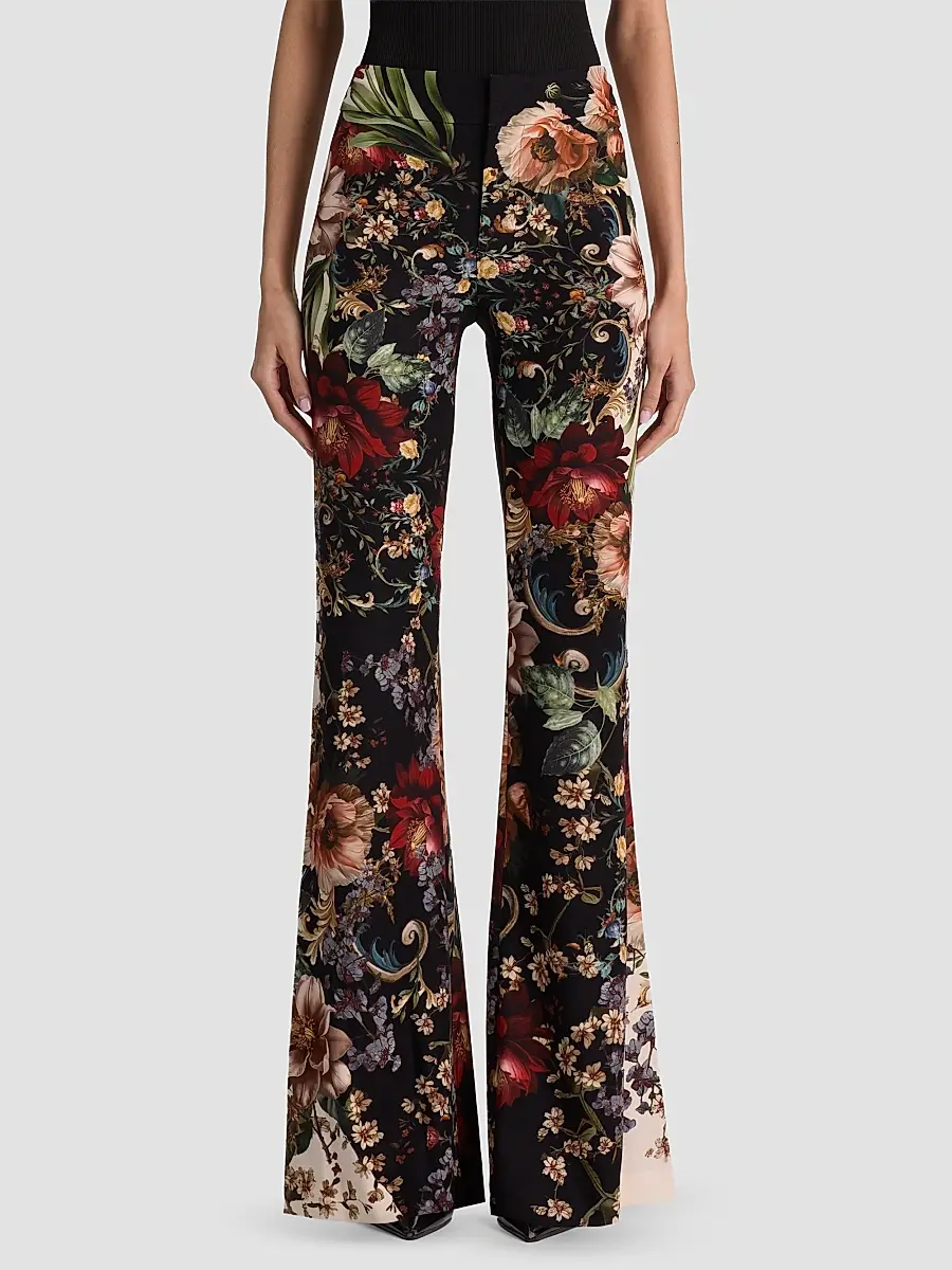 Alice + Olivia Women's Andrew Floral Bootcut Slim Pants | Thumbnail 4 Alice + Olivia Women's Andrew Floral Bootcut Slim Pants | Thumbnail 4