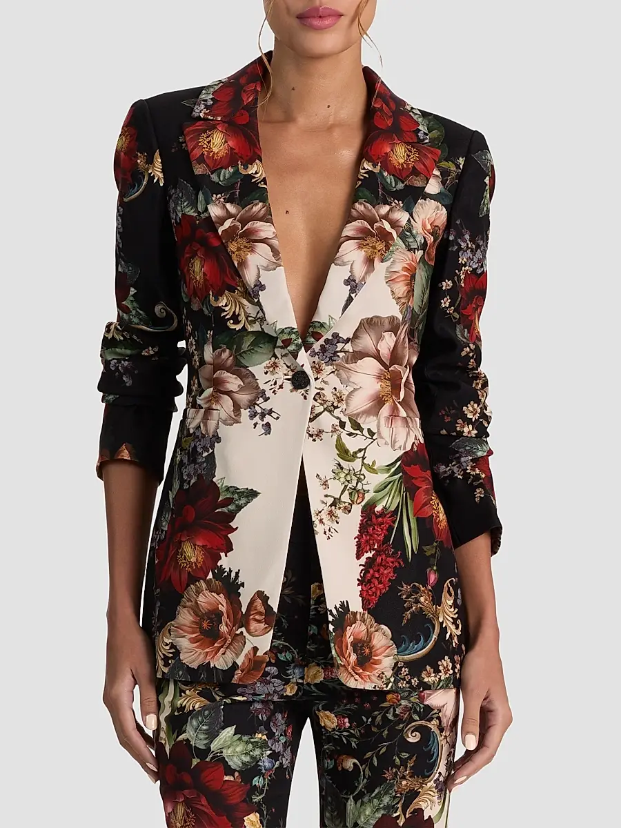 Alice + Olivia Women's Breann Floral Fitted Blazer | Thumbnail 4