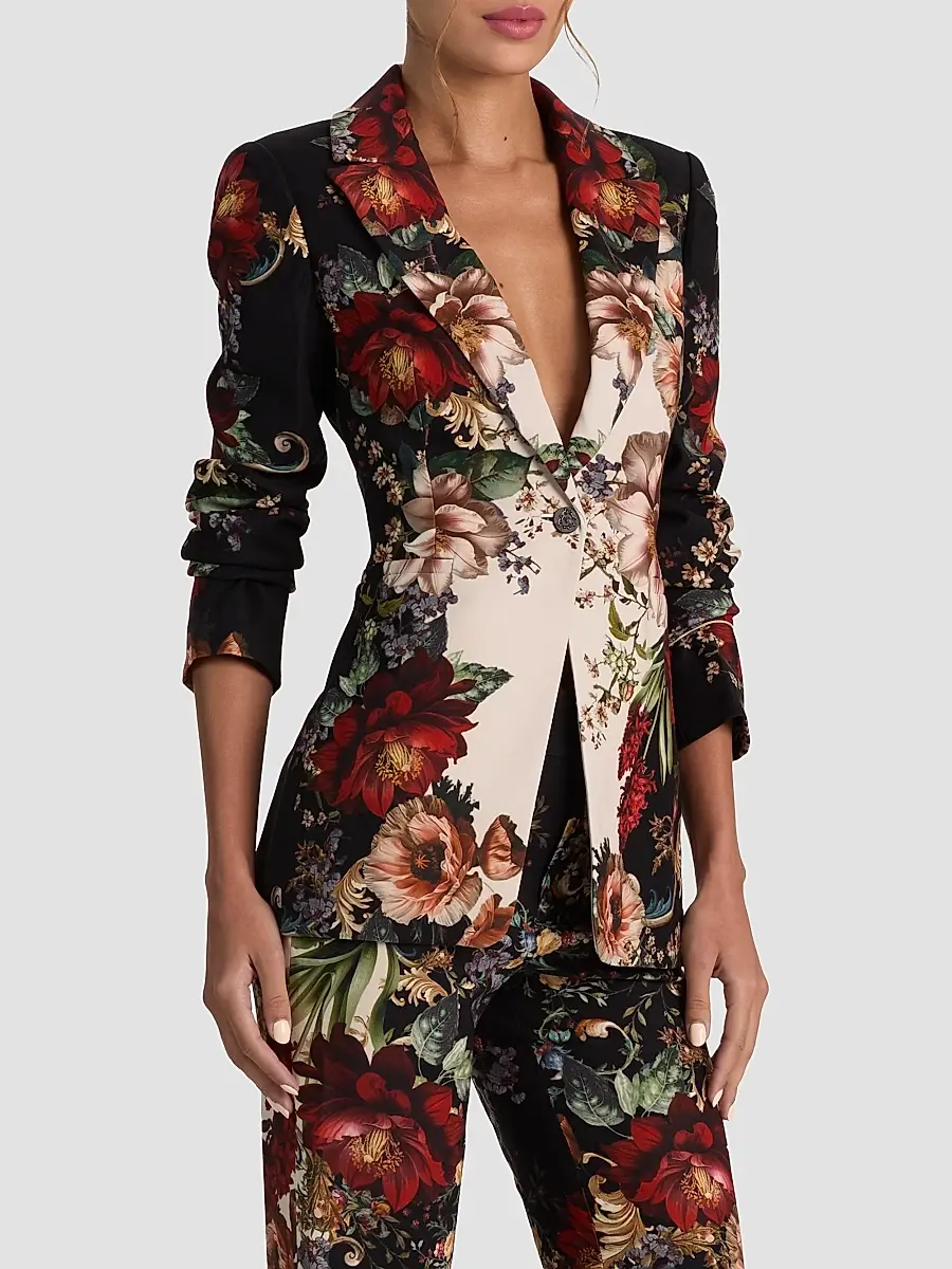 Alice + Olivia Women's Breann Floral Fitted Blazer | Thumbnail 6