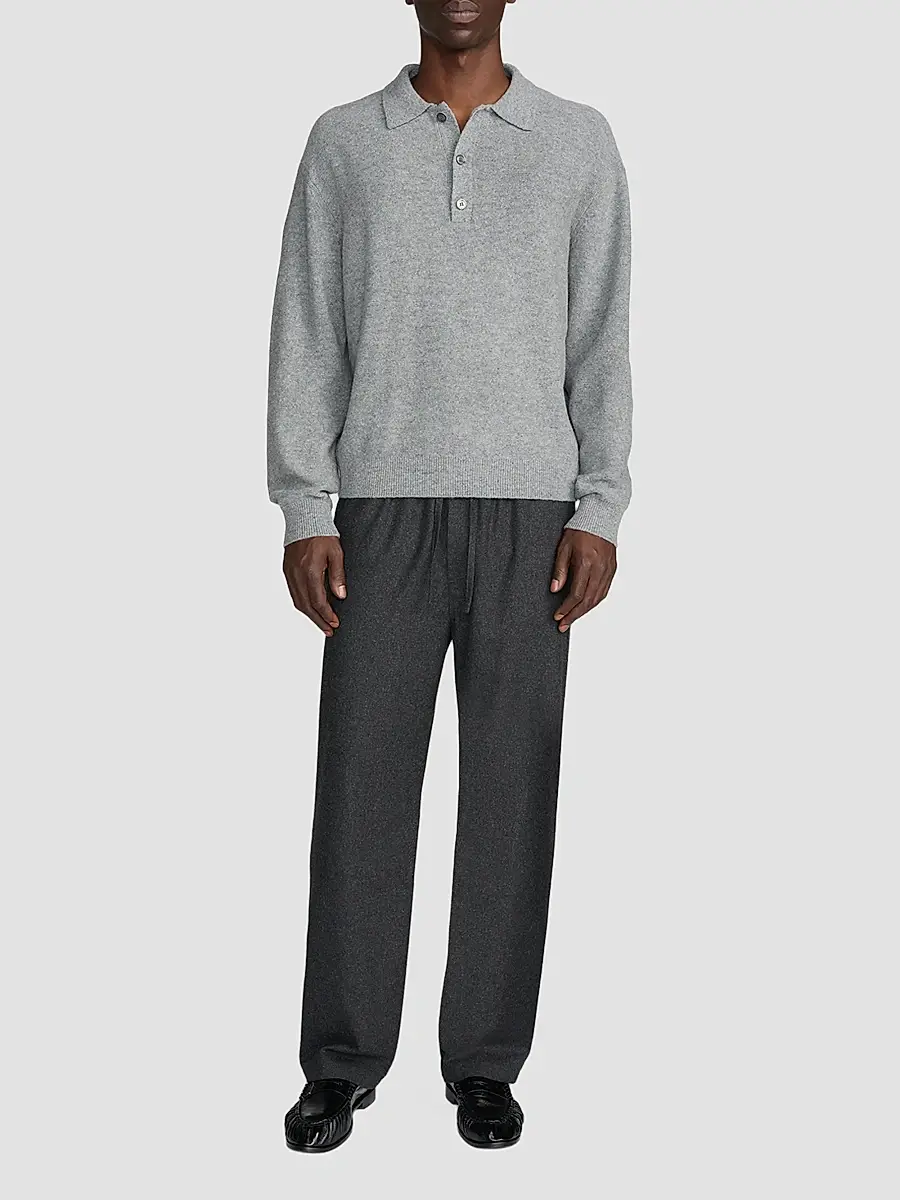 Frame Men's Boiled Wool Polo Sweater | Thumbnail 2 Frame Men's Boiled Wool Polo Sweater | Thumbnail 2