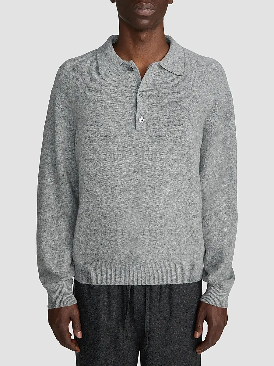 Frame Men's Boiled Wool Polo Sweater | Thumbnail 4 Frame Men's Boiled Wool Polo Sweater | Thumbnail 4