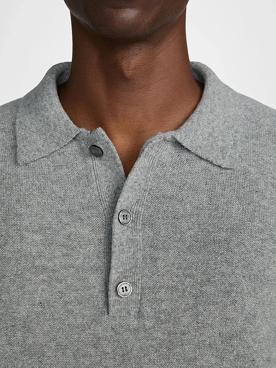 Frame Men's Boiled Wool Polo Sweater | Thumbnail 6 Frame Men's Boiled Wool Polo Sweater | Thumbnail 6