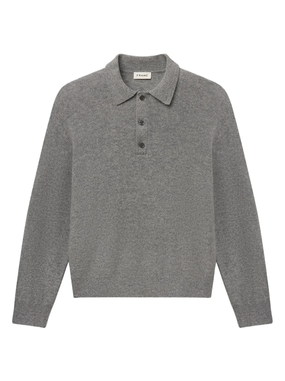 Men's Boiled Wool Polo Sweater
