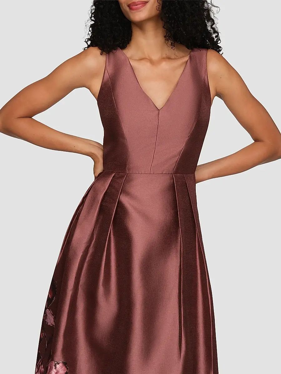 Kay Unger Women's Blakely Border Print Tea-Length Cocktail Dress | Thumbnail 4 Kay Unger Women's Blakely Border Print Tea-Length Cocktail Dress | Thumbnail 4