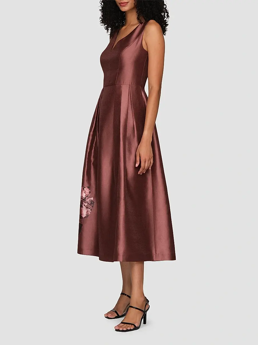 Kay Unger Women's Blakely Border Print Tea-Length Cocktail Dress | Thumbnail 5 Kay Unger Women's Blakely Border Print Tea-Length Cocktail Dress | Thumbnail 5