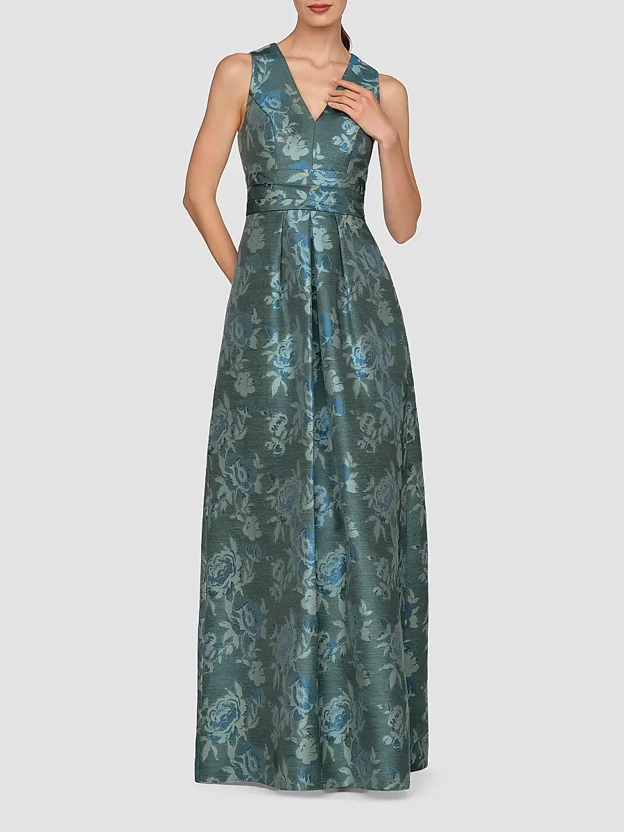 Kay Unger Women's Cameron Floral A-Line Gown | Thumbnail 2 Kay Unger Women's Cameron Floral A-Line Gown | Thumbnail 2
