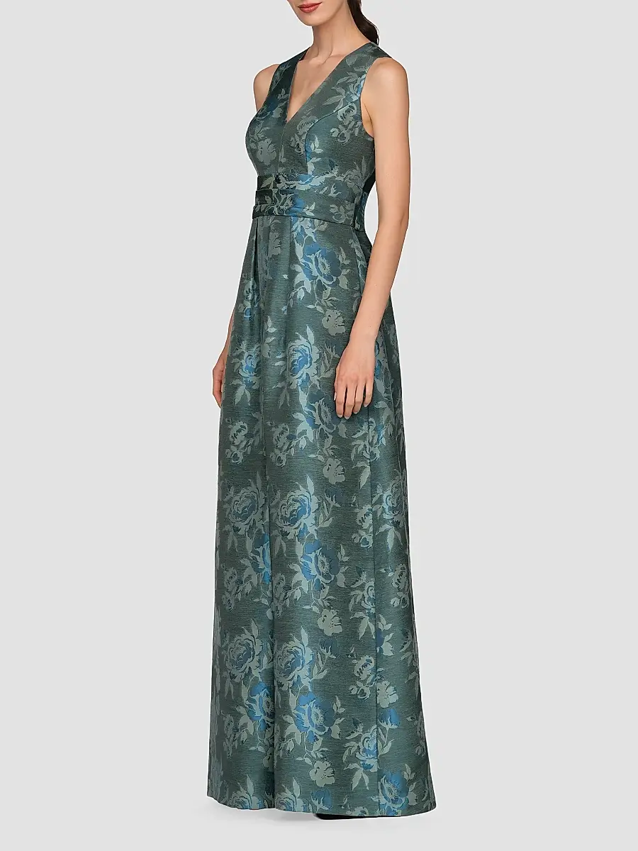 Kay Unger Women's Cameron Floral A-Line Gown | Thumbnail 5 Kay Unger Women's Cameron Floral A-Line Gown | Thumbnail 5