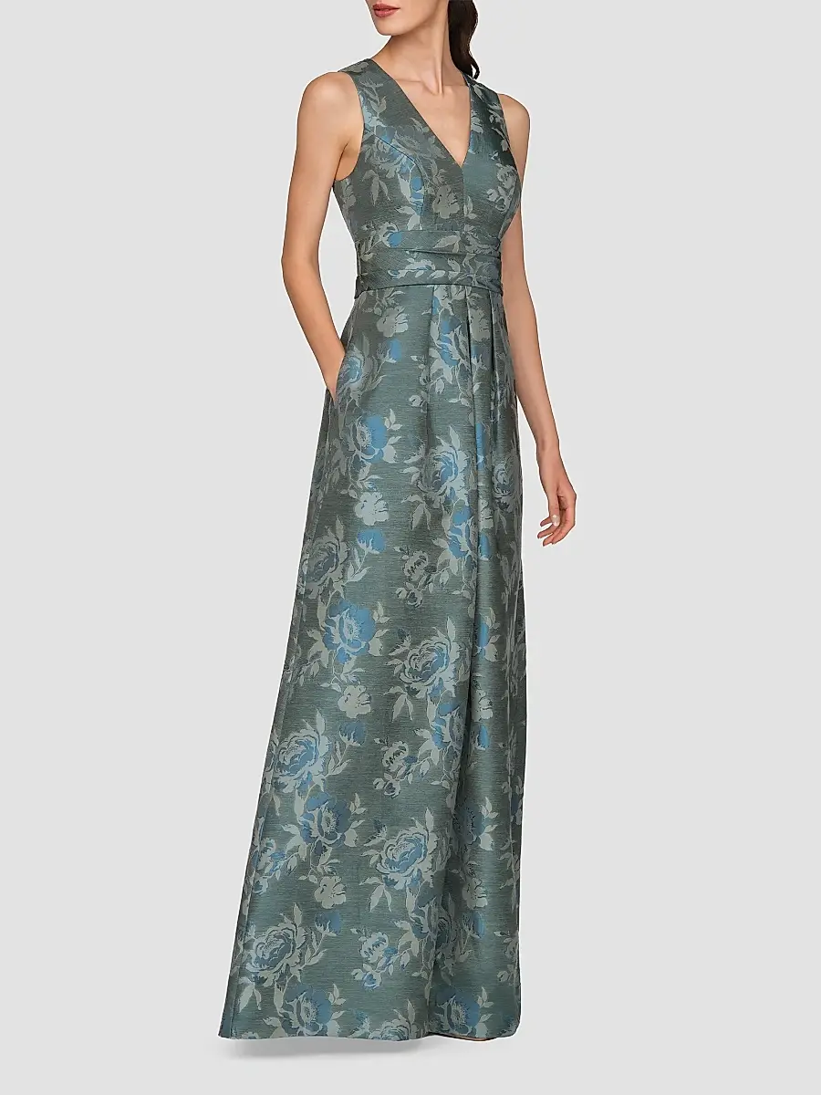 Kay Unger Women's Cameron Floral A-Line Gown | Thumbnail 6 Kay Unger Women's Cameron Floral A-Line Gown | Thumbnail 6
