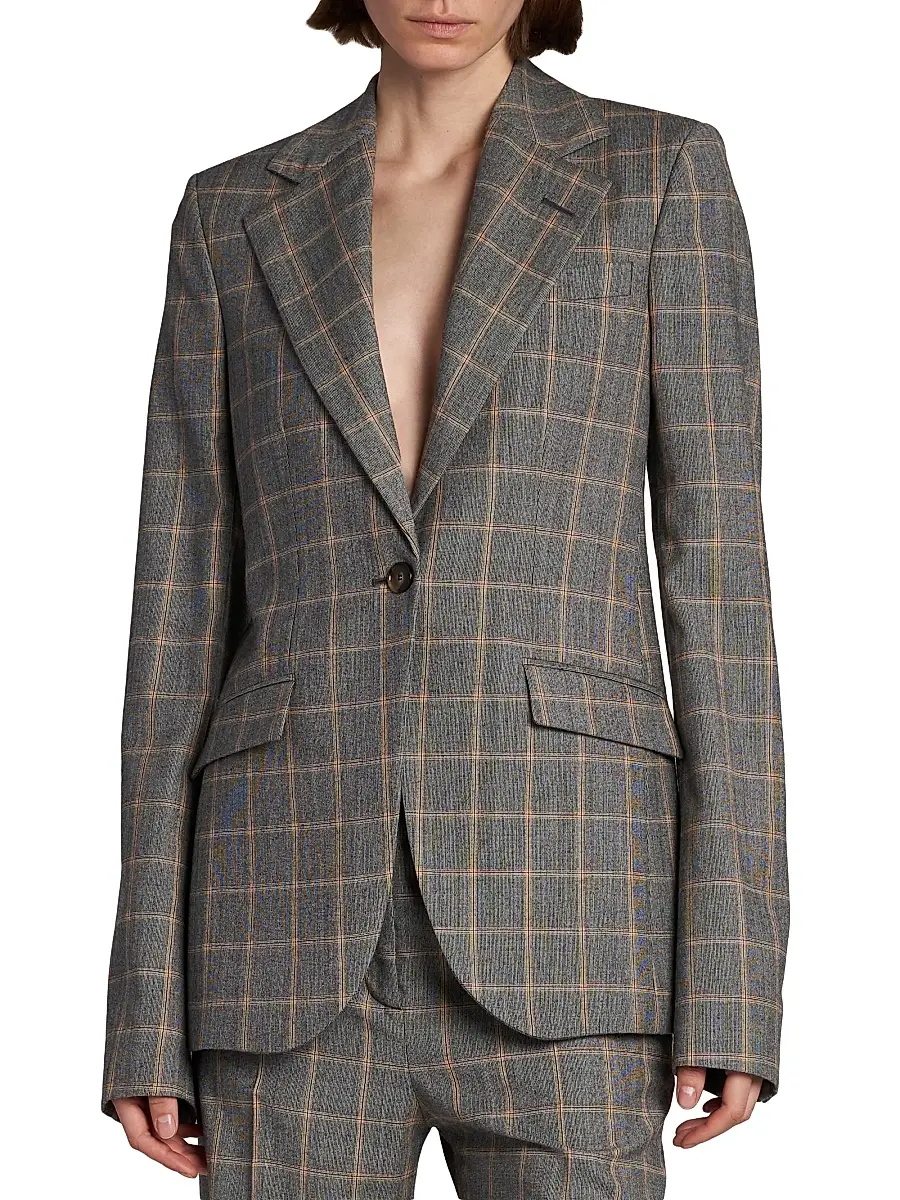 Stella McCartney Women's Slim Checked Blazer | Thumbnail 3 Stella McCartney Women's Slim Checked Blazer | Thumbnail 3