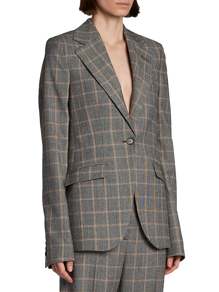 Stella McCartney Women's Slim Checked Blazer | Thumbnail 4 Stella McCartney Women's Slim Checked Blazer | Thumbnail 4