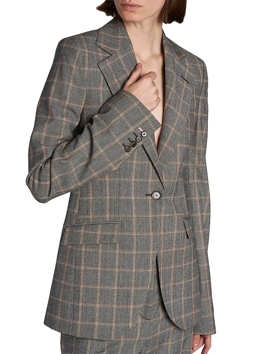 Stella McCartney Women's Slim Checked Blazer | Thumbnail 6 Stella McCartney Women's Slim Checked Blazer | Thumbnail 6