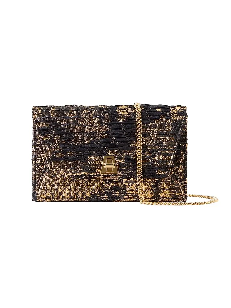 Akris punto Women's Anouk Metallic Jacquard Envelope Clutch - Bronce Gold | Image 1 Akris punto Women's Anouk Metallic Jacquard Envelope Clutch - Bronce Gold | Image 1