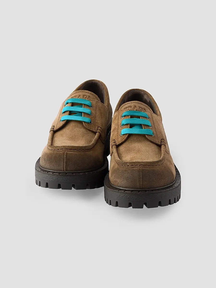 Prada Men's Waxed Suede Lace-up Shoes | Thumbnail 4 Prada Men's Waxed Suede Lace-up Shoes | Thumbnail 4