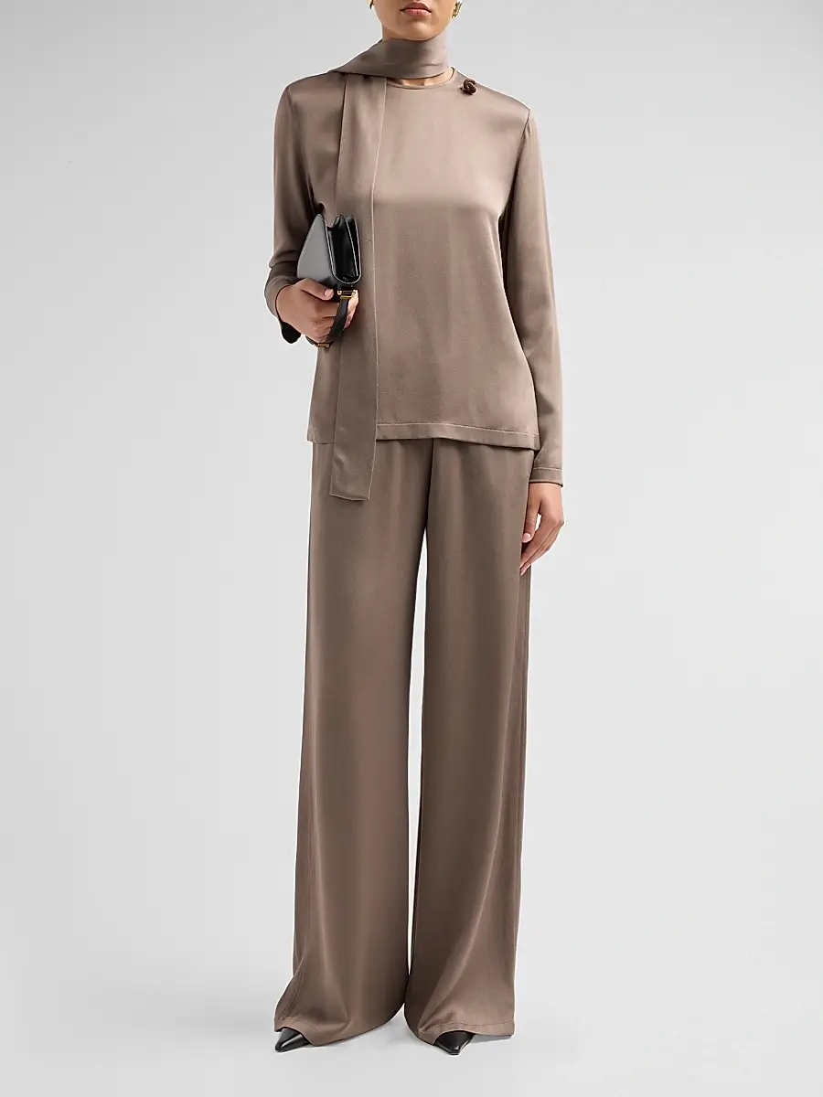 Fabiana Filippi Women's Filo Diamanté Knot Pin Satin Top | Thumbnail 2 Fabiana Filippi Women's Filo Diamanté Knot Pin Satin Top | Thumbnail 2