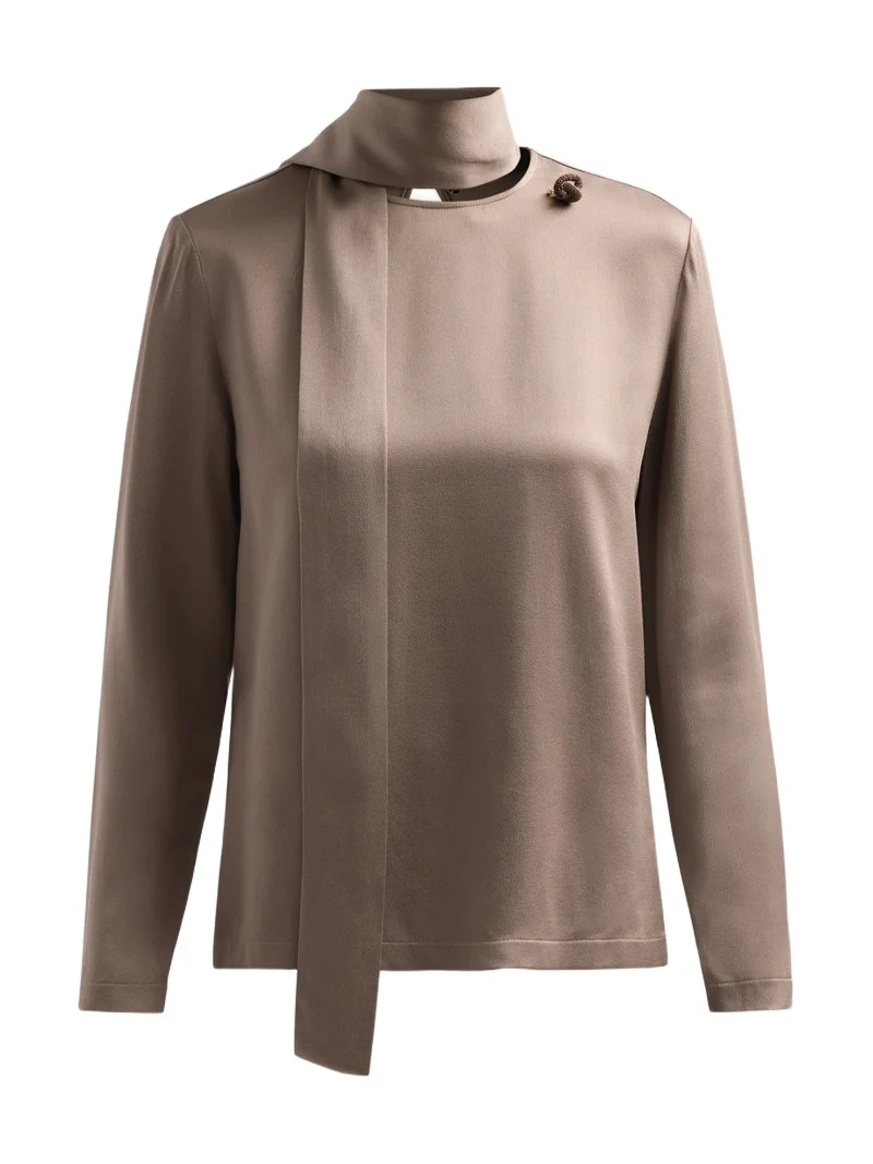 Women's Filo Diamanté Knot Pin Satin Top Women's Filo Diamanté Knot Pin Satin Top