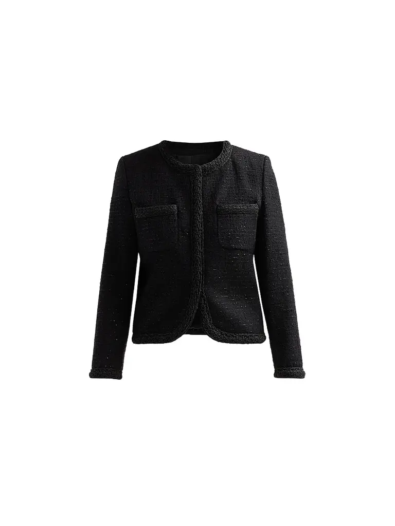 Fabiana Filippi Women's Sequined Virgin Wool-Blend Blazer - Nero | Image 1 Fabiana Filippi Women's Sequined Virgin Wool-Blend Blazer - Nero | Image 1