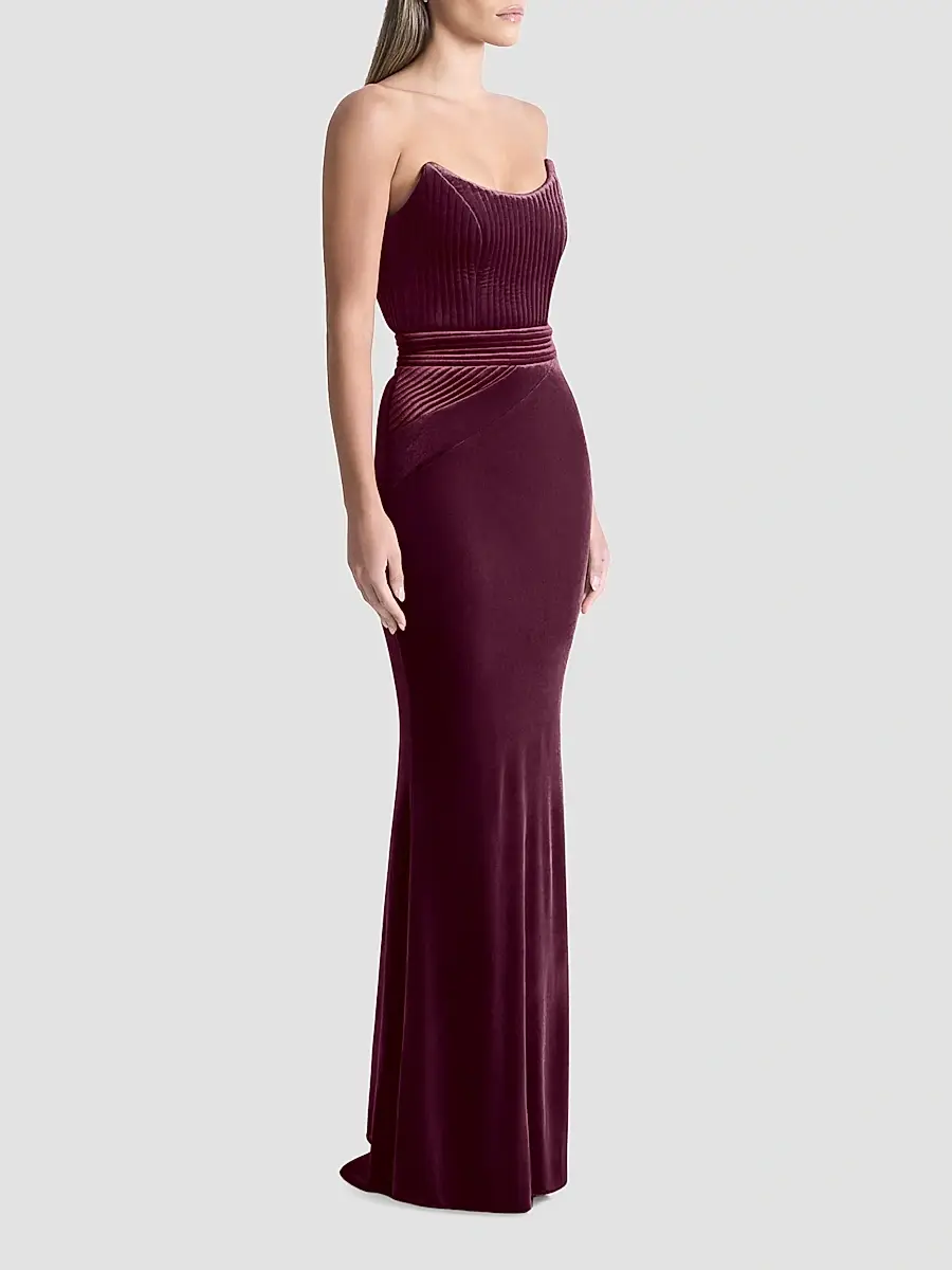Zhivago Women's Reine De Reinettes Velvet Strapless Gown | Thumbnail 4
