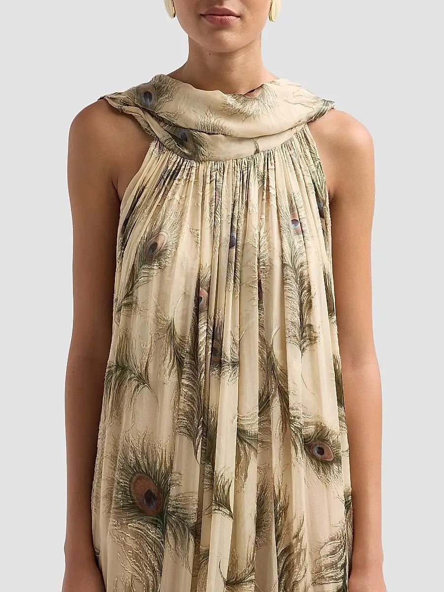 Zimmermann Women's Ascent Burnout Feather Halterneck Gown | Thumbnail 5 Zimmermann Women's Ascent Burnout Feather Halterneck Gown | Thumbnail 5