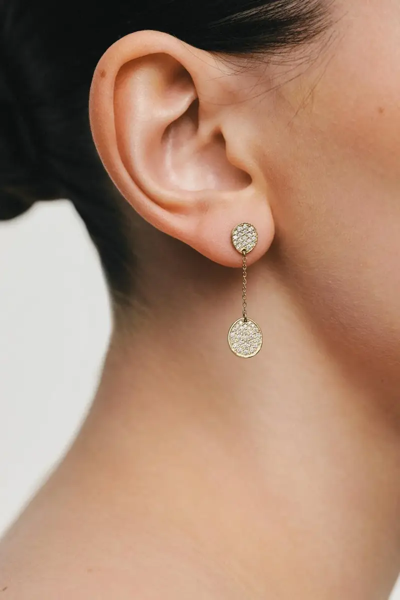 GUZEMA FINE JEWELRY Diamond Classic Flat Drop Earrings | Thumbnail 2 GUZEMA FINE JEWELRY Diamond Classic Flat Drop Earrings | Thumbnail 2