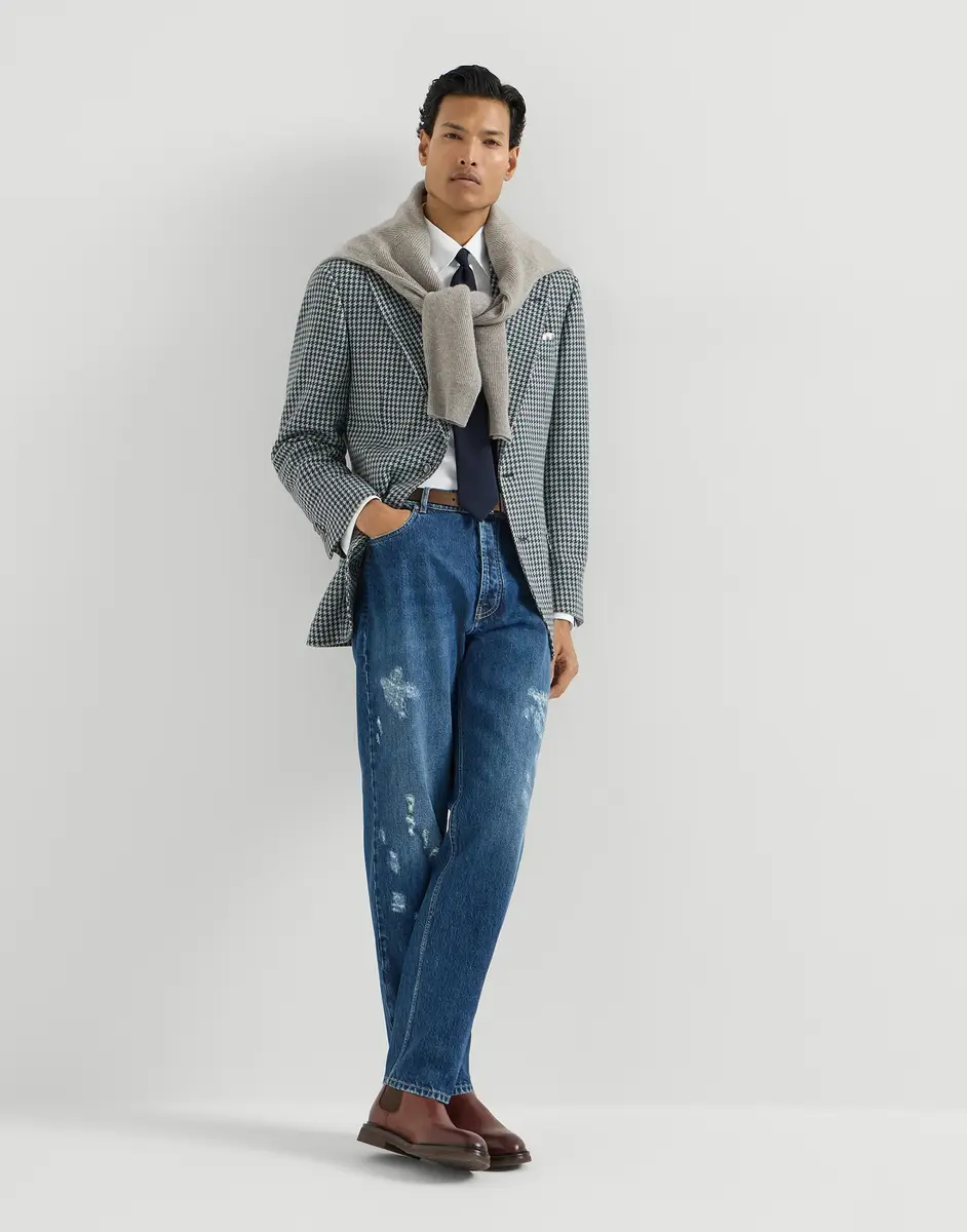 Brunello Cucinelli Denim iconic fit five-pocket trousers with rips | Thumbnail 6 Brunello Cucinelli Denim iconic fit five-pocket trousers with rips | Thumbnail 6