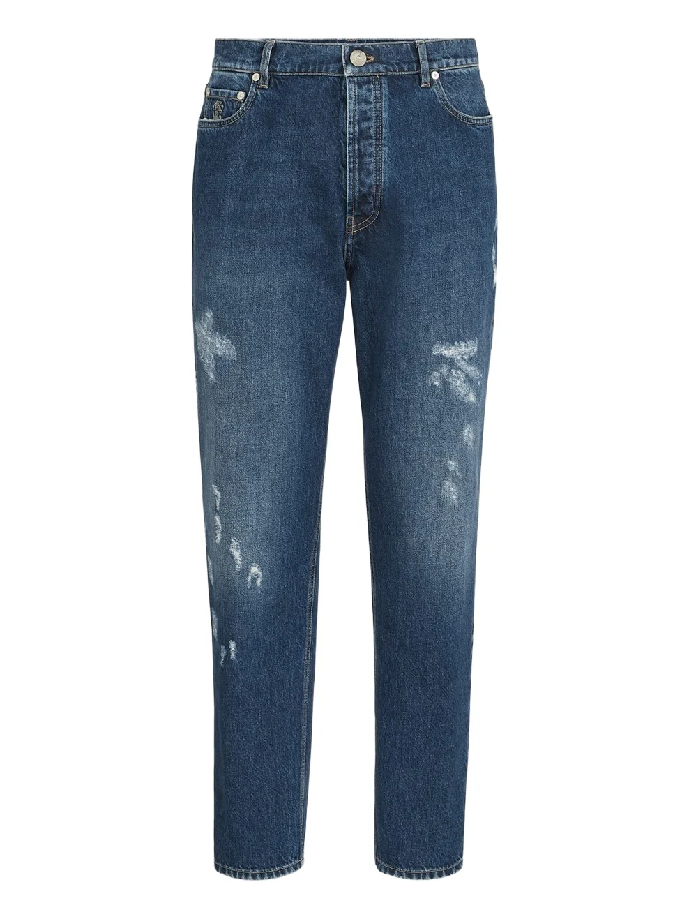 Brunello Cucinelli Denim iconic fit five-pocket trousers with rips