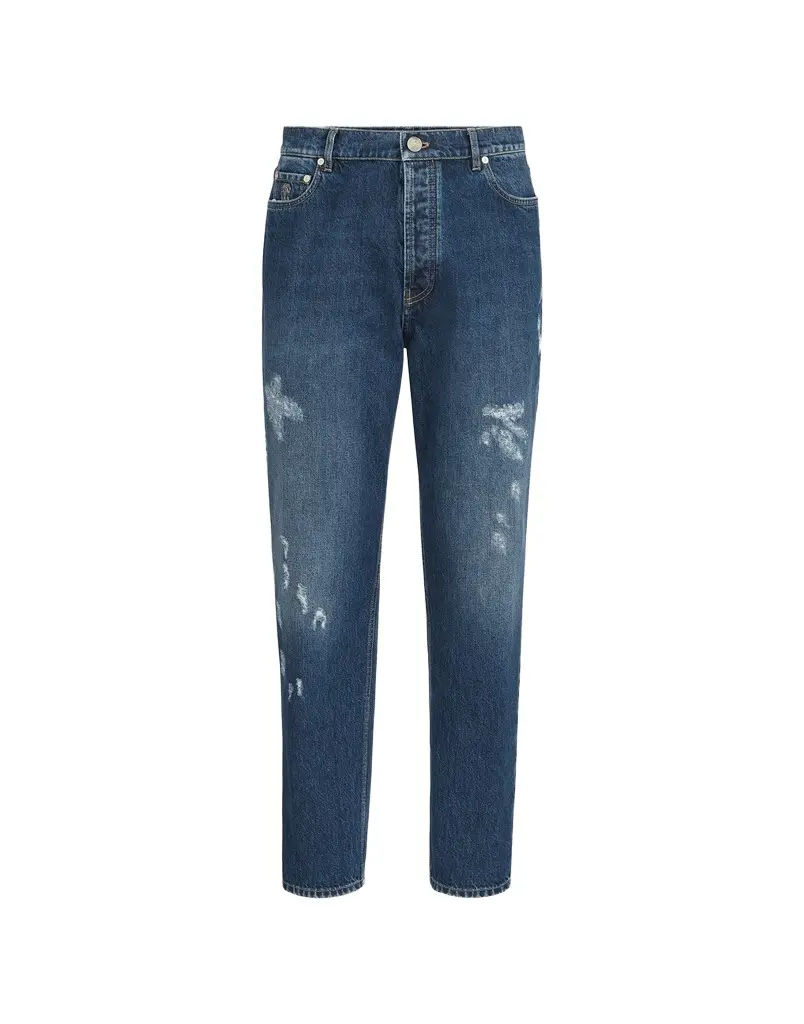 Brunello Cucinelli Denim iconic fit five-pocket trousers with rips | Image 1 Brunello Cucinelli Denim iconic fit five-pocket trousers with rips | Image 1
