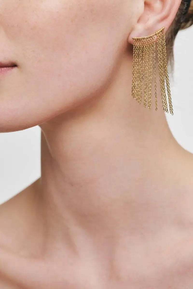 GUZEMA FINE JEWELRY Midi Chainfall Earrings | Thumbnail 2 GUZEMA FINE JEWELRY Midi Chainfall Earrings | Thumbnail 2
