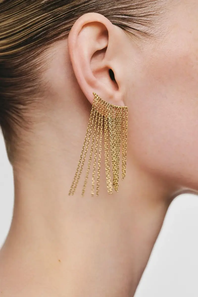 GUZEMA FINE JEWELRY Midi Chainfall Earrings | Thumbnail 3 GUZEMA FINE JEWELRY Midi Chainfall Earrings | Thumbnail 3