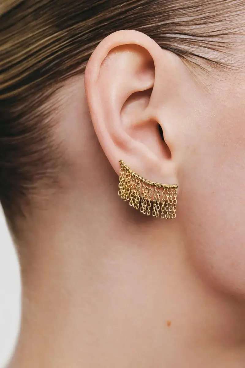 GUZEMA FINE JEWELRY Short Chainfall Earrings | Thumbnail 2 GUZEMA FINE JEWELRY Short Chainfall Earrings | Thumbnail 2