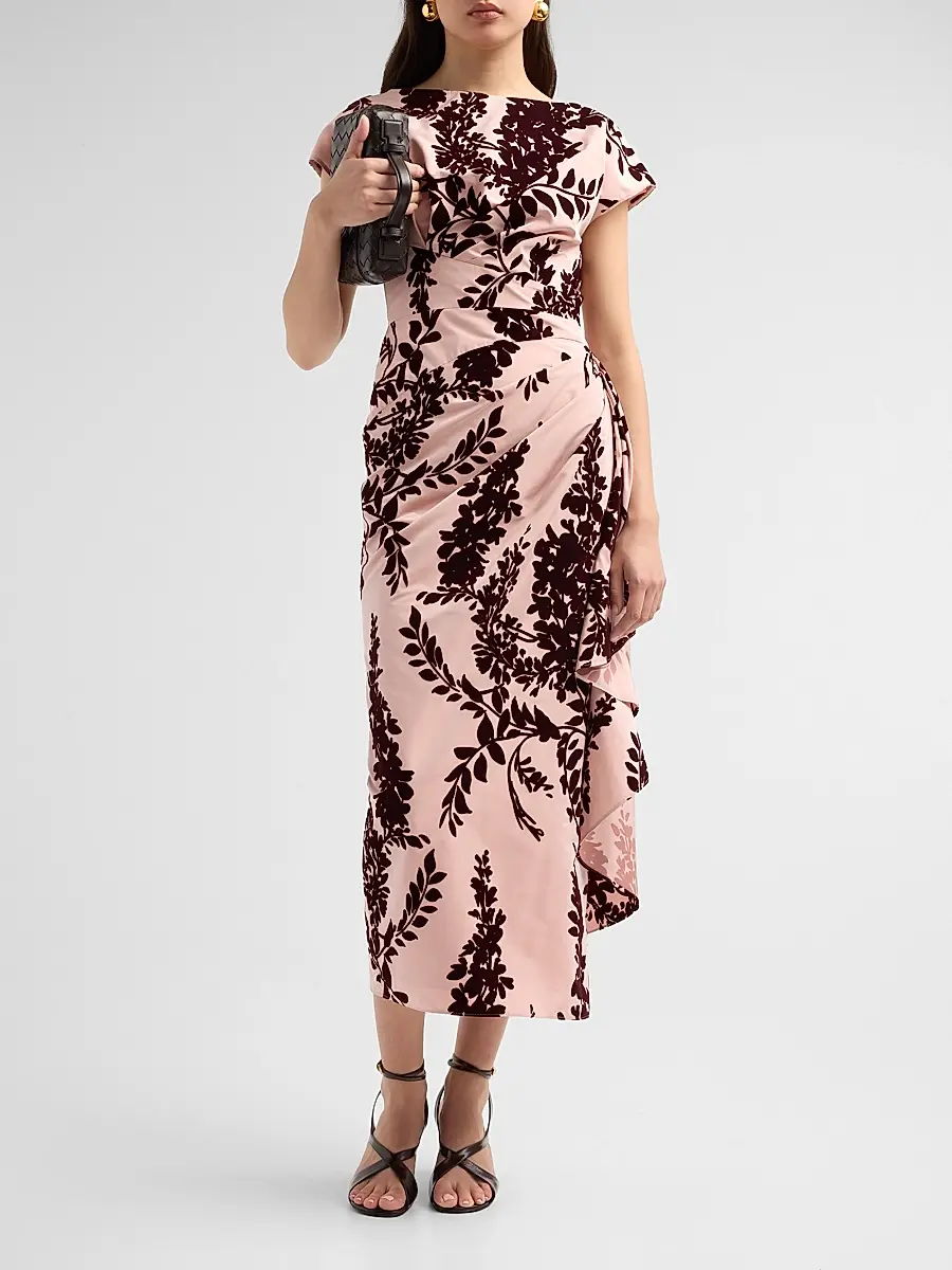 Lela Rose Women's Florence Flocked Taffeta Cocktail Dress | Thumbnail 2