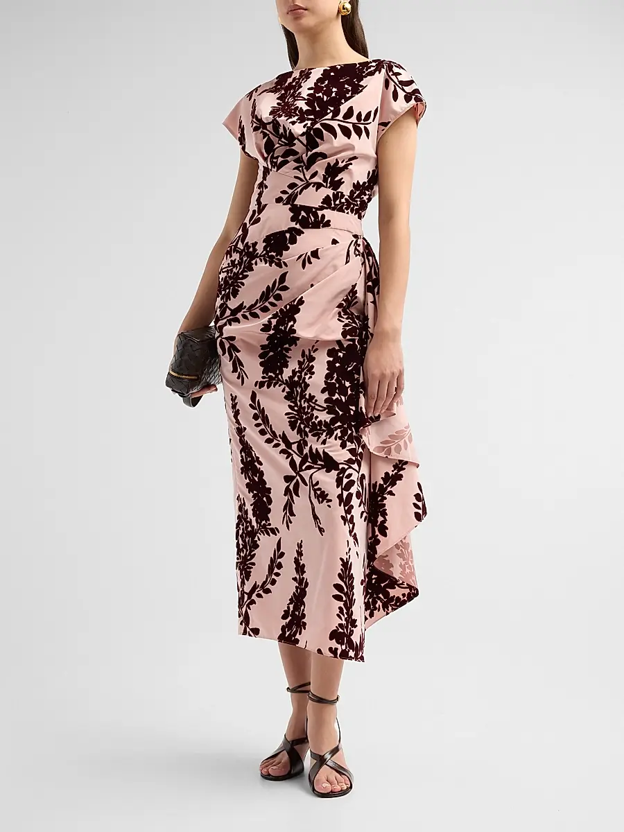 Lela Rose Women's Florence Flocked Taffeta Cocktail Dress | Thumbnail 4