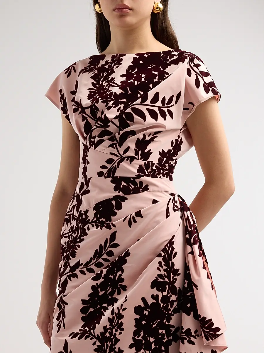 Lela Rose Women's Florence Flocked Taffeta Cocktail Dress | Thumbnail 5