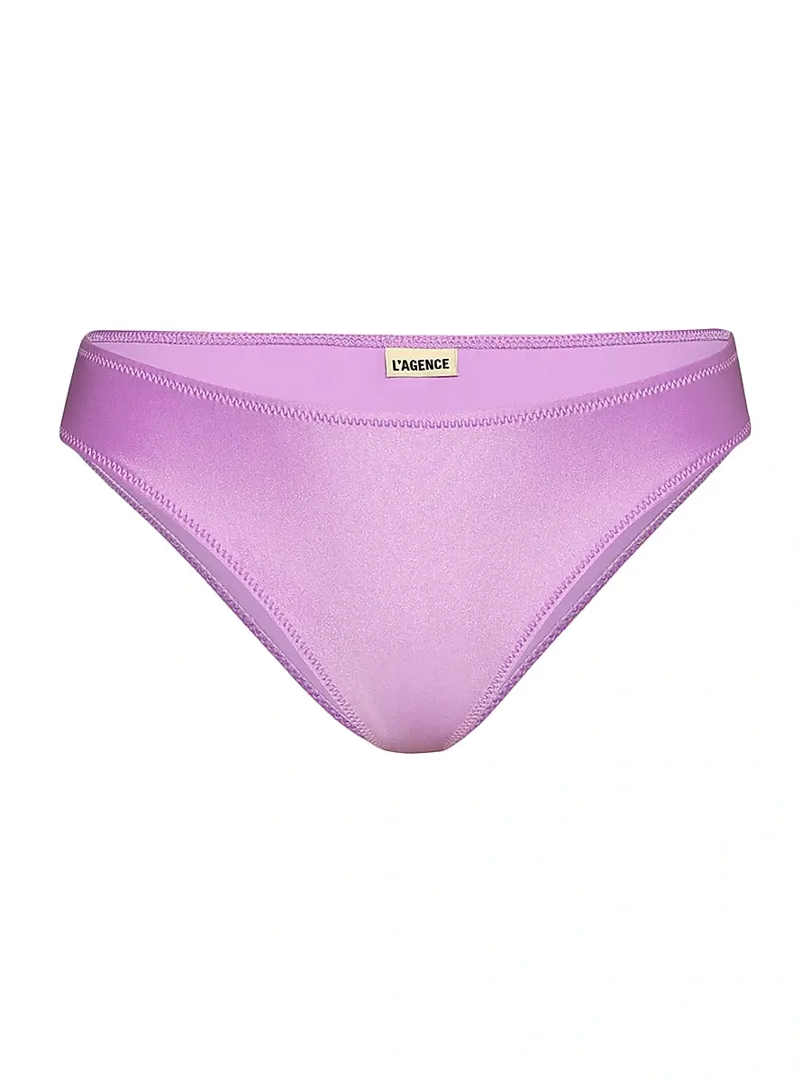 L'Agence Women's Shimmer Solids Nicole Bikini Bottom - Light Violet | Image 1 L'Agence Women's Shimmer Solids Nicole Bikini Bottom - Light Violet | Image 1