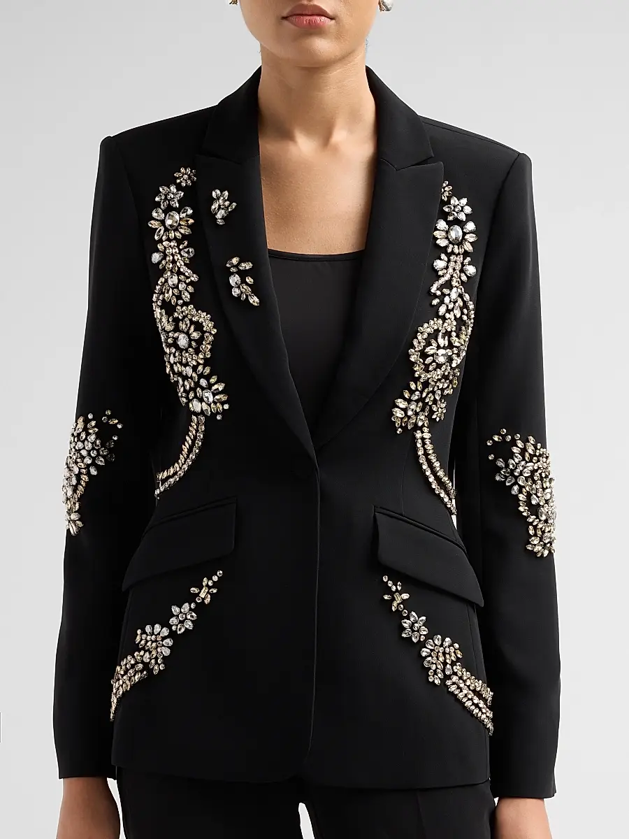 Cinq à Sept Women's Cheyenne Crystal Cascade Blazer | Thumbnail 5 Cinq à Sept Women's Cheyenne Crystal Cascade Blazer | Thumbnail 5