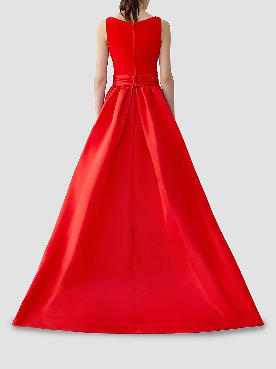 Carolina Herrera Women's Boatneck Silk Overskirt Column Gown | Thumbnail 4 Carolina Herrera Women's Boatneck Silk Overskirt Column Gown | Thumbnail 4