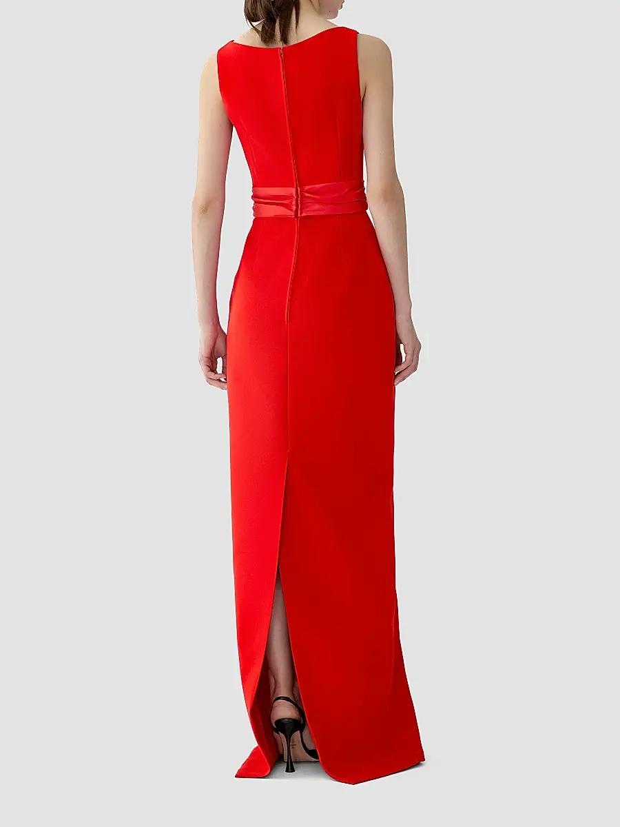 Carolina Herrera Women's Boatneck Silk Overskirt Column Gown | Thumbnail 5 Carolina Herrera Women's Boatneck Silk Overskirt Column Gown | Thumbnail 5