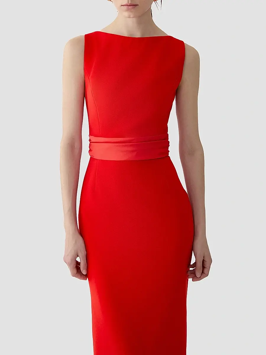 Carolina Herrera Women's Boatneck Silk Overskirt Column Gown | Thumbnail 7 Carolina Herrera Women's Boatneck Silk Overskirt Column Gown | Thumbnail 7