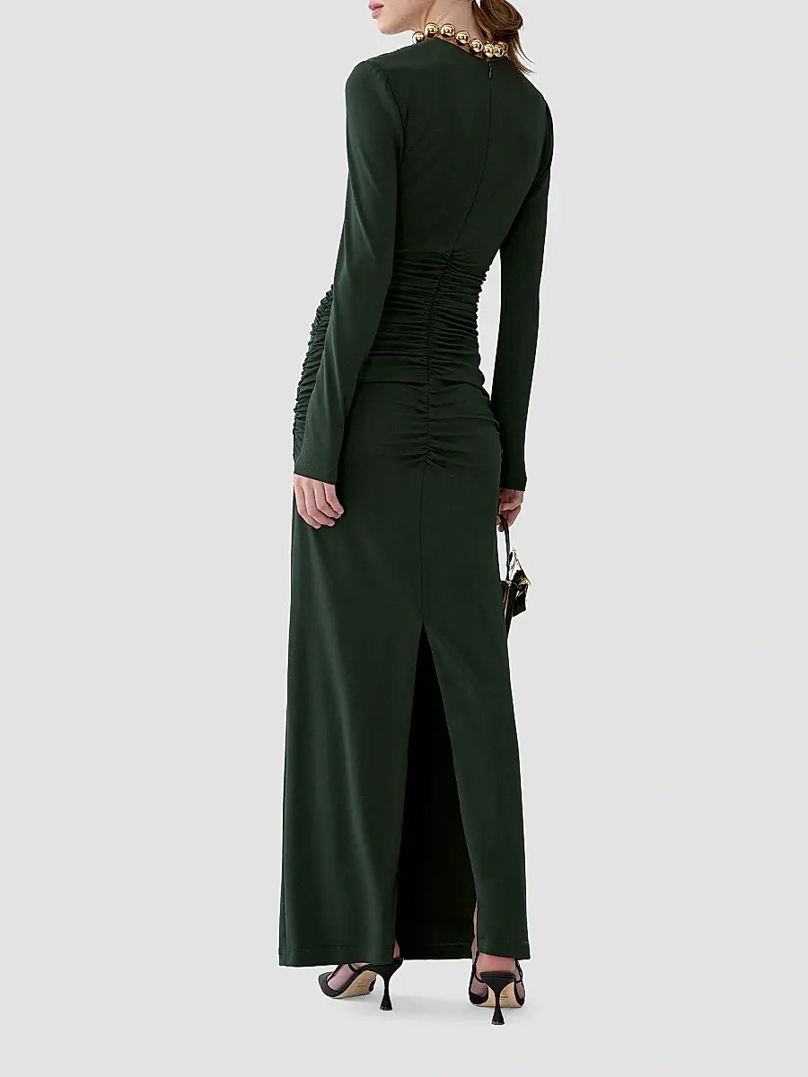 Carolina Herrera Women's Draped Jersey Long-Sleeve Gown | Thumbnail 3 Carolina Herrera Women's Draped Jersey Long-Sleeve Gown | Thumbnail 3