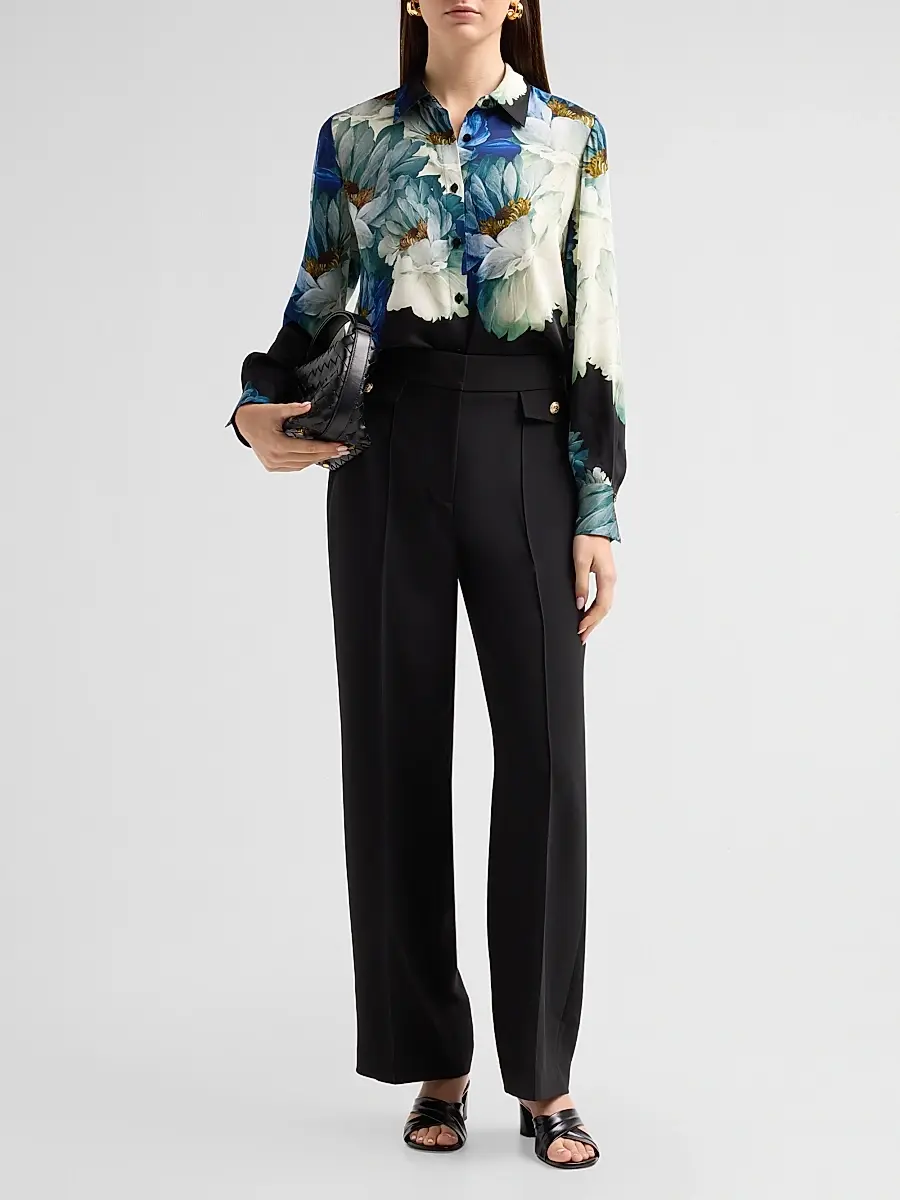 Elie Tahari Women's Isla High-Rise Straight-Leg Pants | Thumbnail 2 Elie Tahari Women's Isla High-Rise Straight-Leg Pants | Thumbnail 2