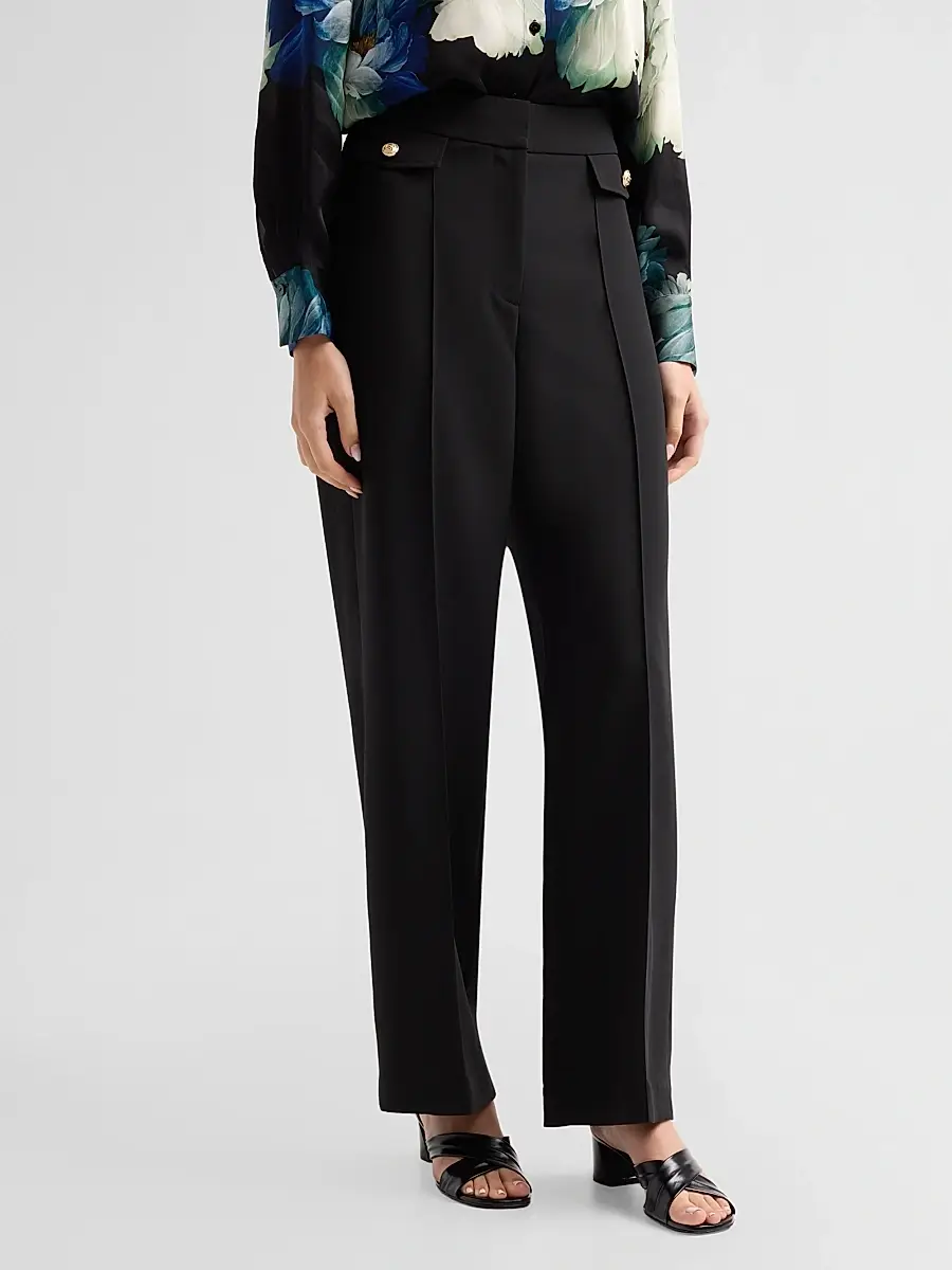Elie Tahari Women's Isla High-Rise Straight-Leg Pants | Thumbnail 4 Elie Tahari Women's Isla High-Rise Straight-Leg Pants | Thumbnail 4