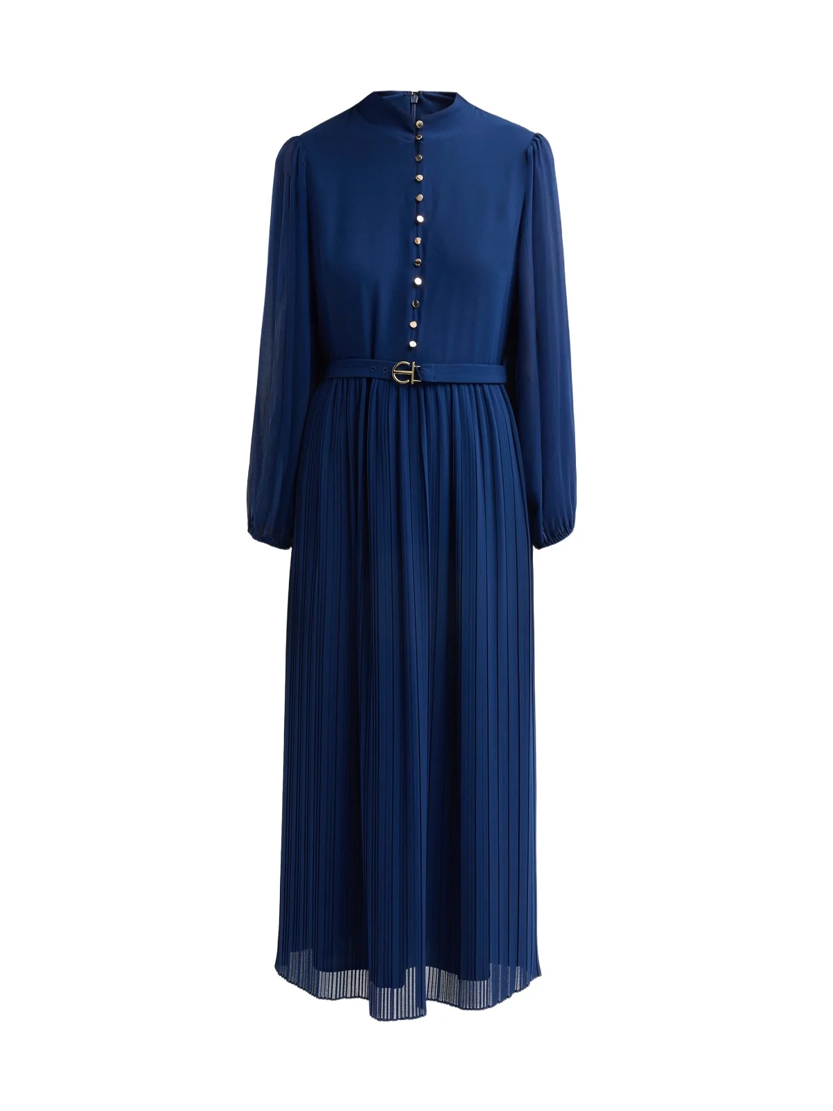 Women's Adira Pleated A-Line Belted Midi-Dress Women's Adira Pleated A-Line Belted Midi-Dress