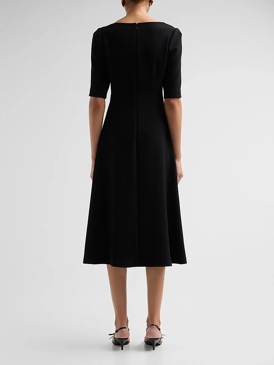 Teri Jon by Rickie Freeman Women's Crêpe Asymmetric A-Line Cocktail Dress | Thumbnail 3