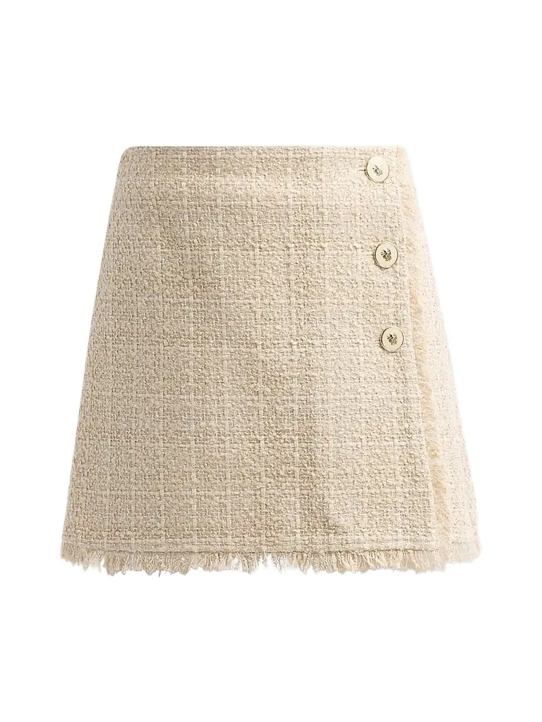 Ramy Brook Women's Connie Tweed Wrap-Front Mini Skirt