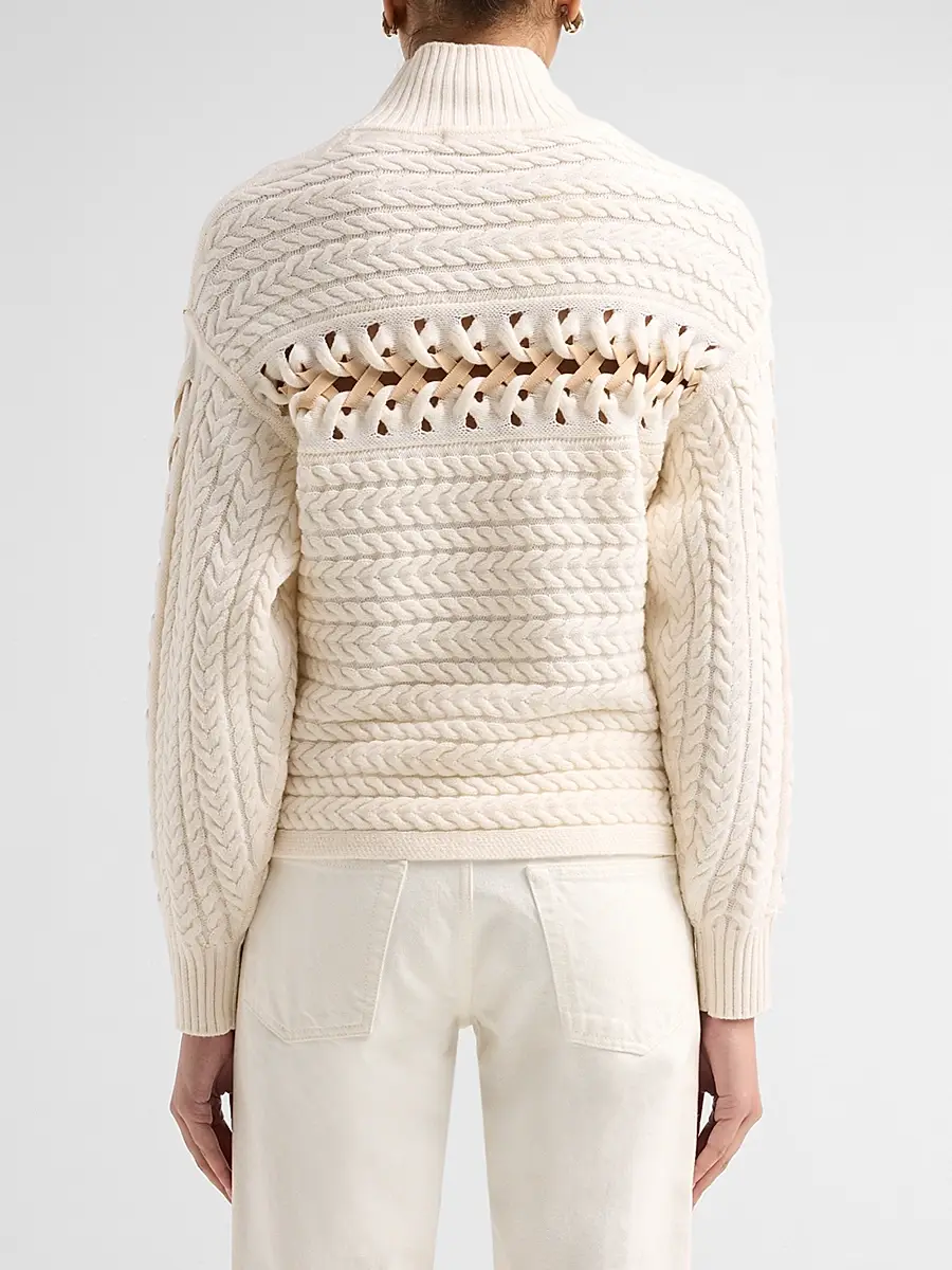 Ramy Brook Women's Nina Wool Threaded-Knit Sweater | Thumbnail 3 Ramy Brook Women's Nina Wool Threaded-Knit Sweater | Thumbnail 3