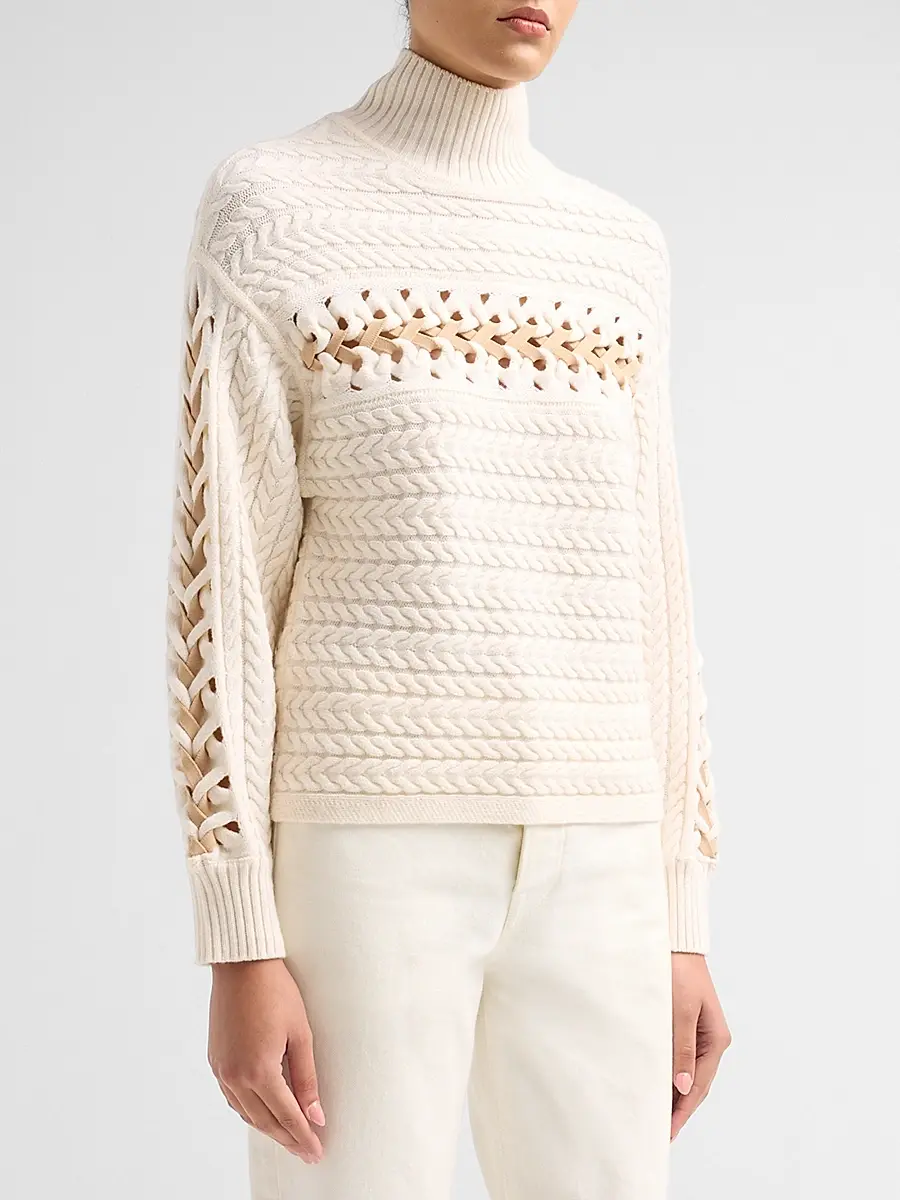 Ramy Brook Women's Nina Wool Threaded-Knit Sweater | Thumbnail 4 Ramy Brook Women's Nina Wool Threaded-Knit Sweater | Thumbnail 4