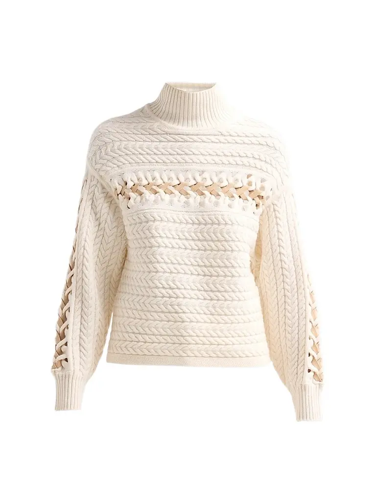 Ramy Brook Women's Nina Wool Threaded-Knit Sweater