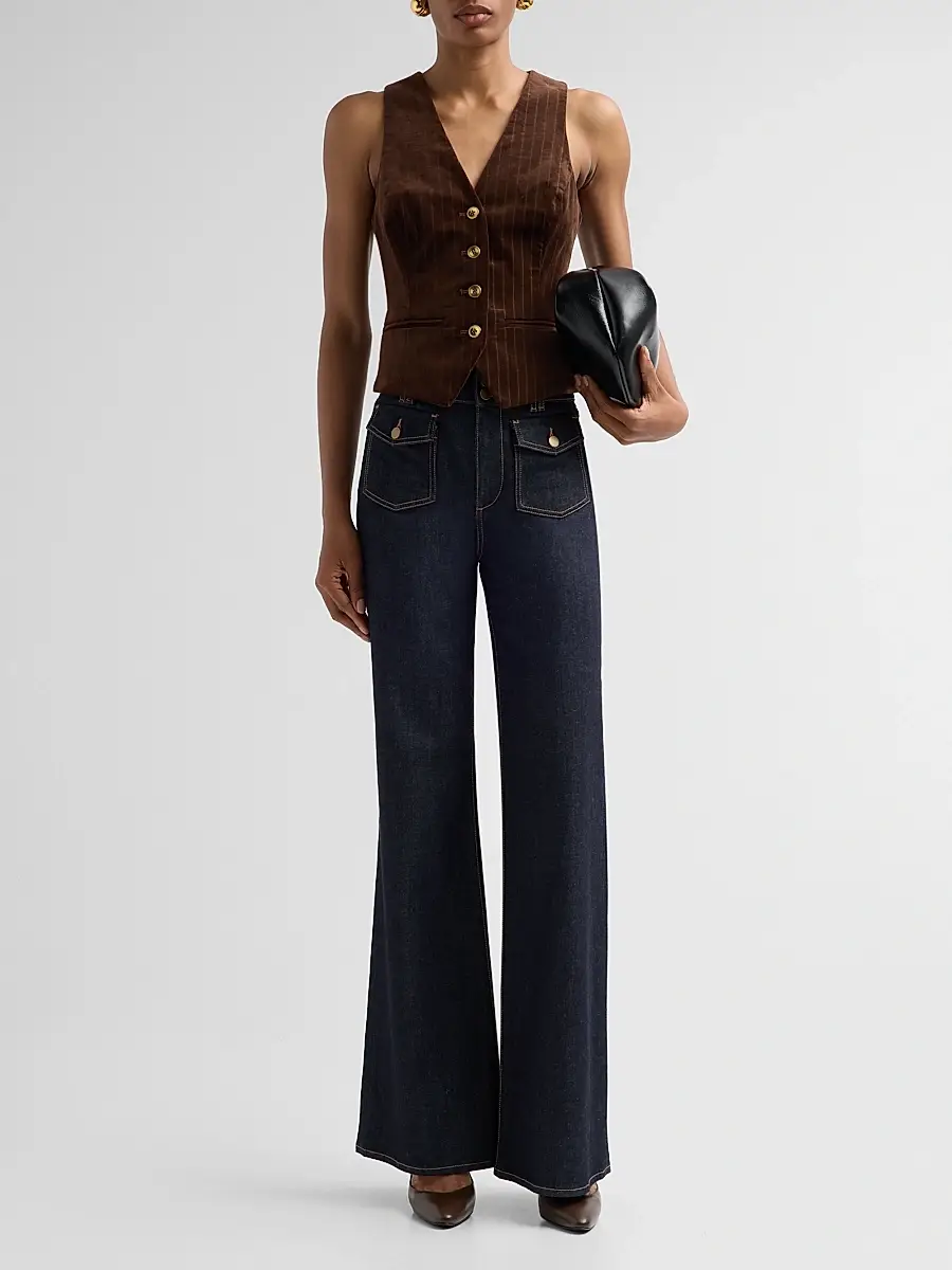 Ramy Brook Women's Noelle Pinstriped Cotton-Blend Vest | Thumbnail 2 Ramy Brook Women's Noelle Pinstriped Cotton-Blend Vest | Thumbnail 2