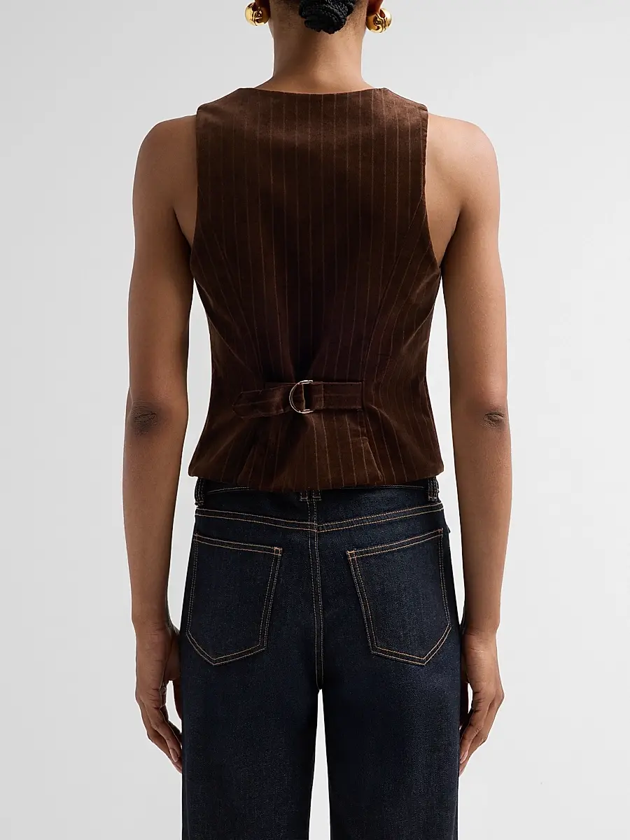 Ramy Brook Women's Noelle Pinstriped Cotton-Blend Vest | Thumbnail 3 Ramy Brook Women's Noelle Pinstriped Cotton-Blend Vest | Thumbnail 3