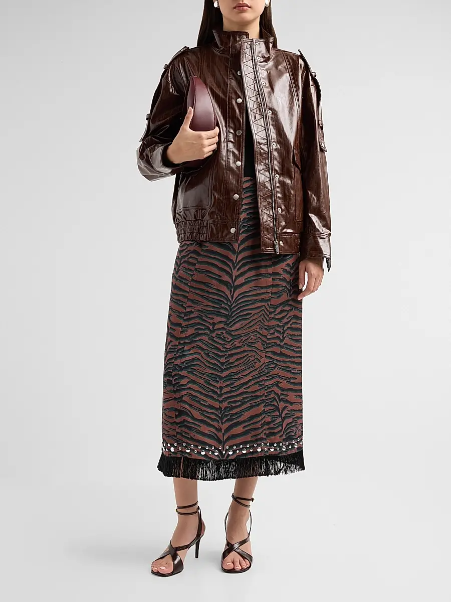 3.1 Phillip Lim Women's Faux-Leather Bomber Jacket | Thumbnail 2 3.1 Phillip Lim Women's Faux-Leather Bomber Jacket | Thumbnail 2
